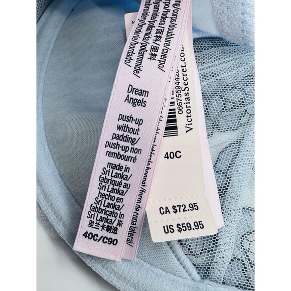 Victoria's Secret Nwt Dream Angels Blue Unlined Uplift w/ Sling Bra 40C - Picture 8 of 10